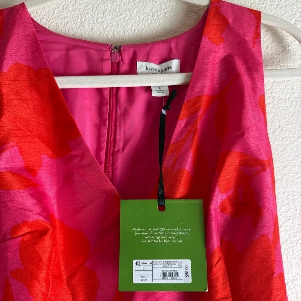 Kate Spade NY x Target Classic Rose Peplum Midi Dress NWT